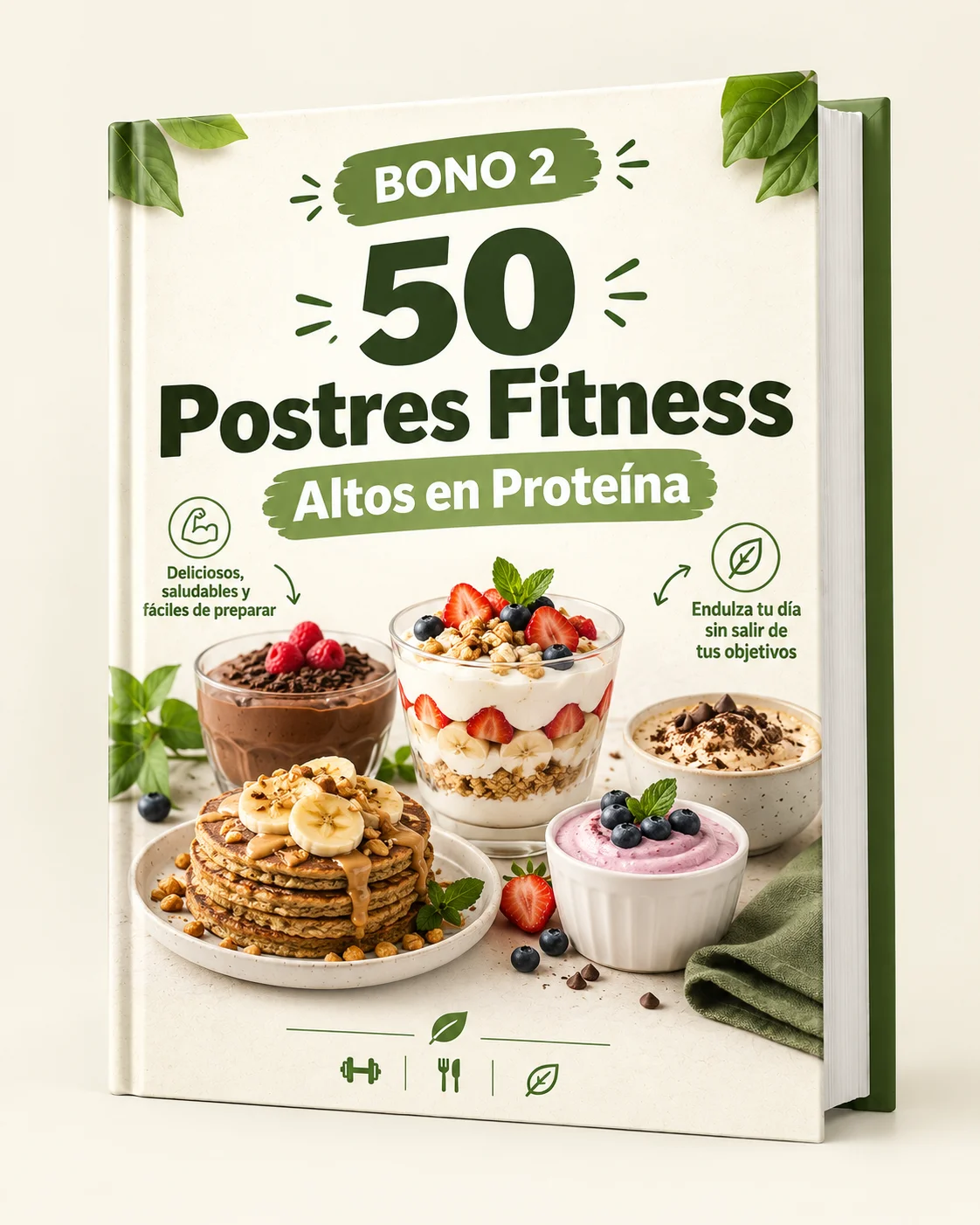 Mockup de 50 Postres Fitness Altos en Proteína